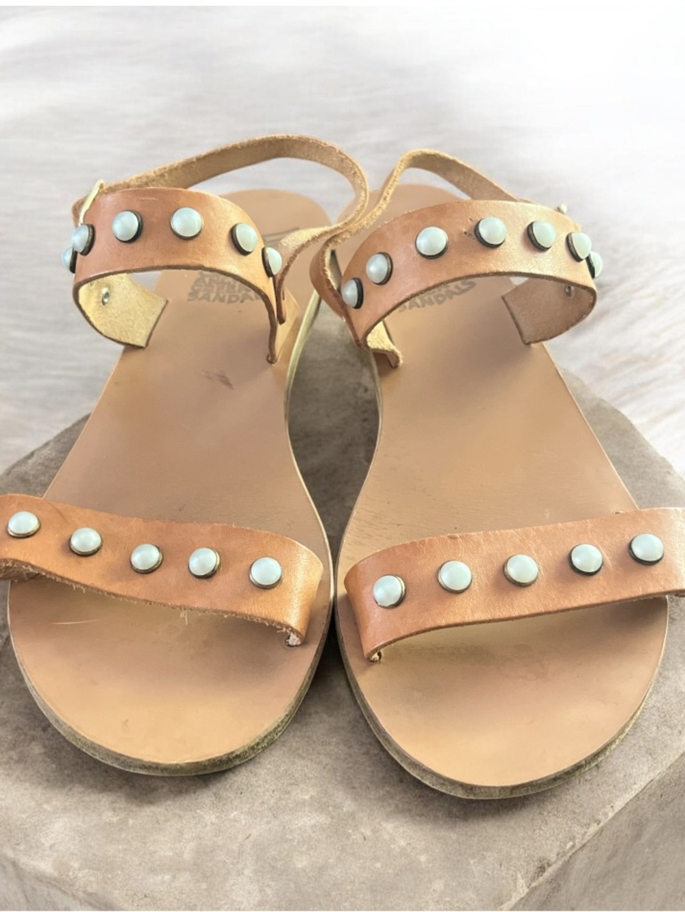 Ancient Greek Clio Pearl Sandals 41 or Us 10-10.5